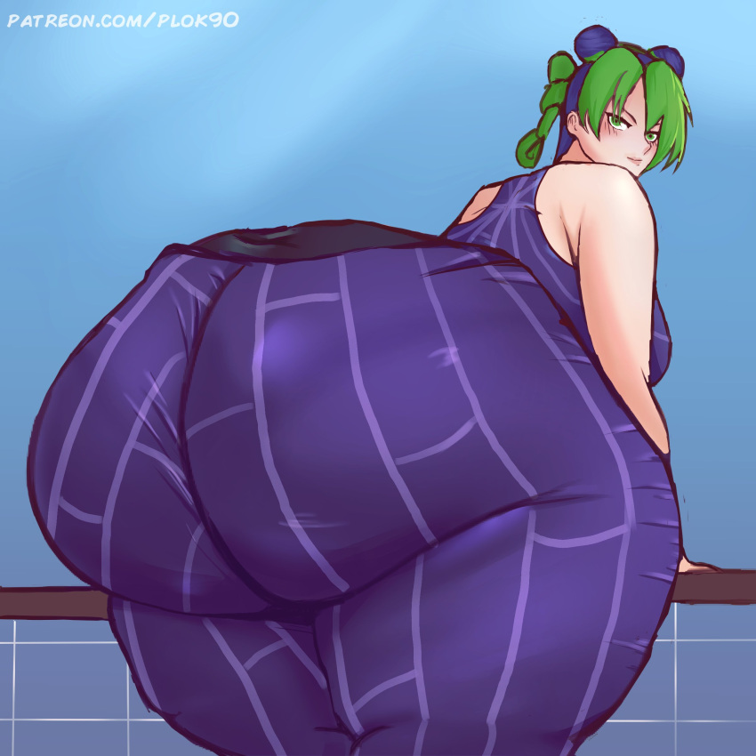 1girls 2023 back_view big_ass dumptruck_ass jojo's_bizarre_adventure jolyne_kujo plok902 stone_ocean thick_thighs