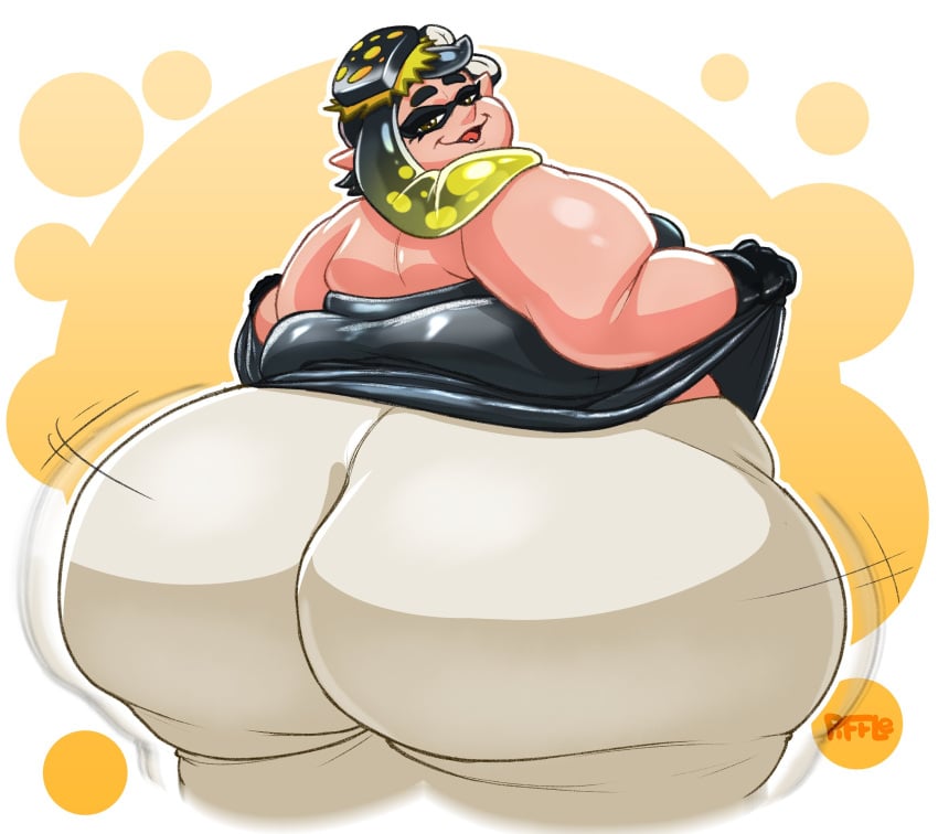 1girls back_view callie_(splatoon) huge_ass obese piffledoodle splatoon splatoon_3