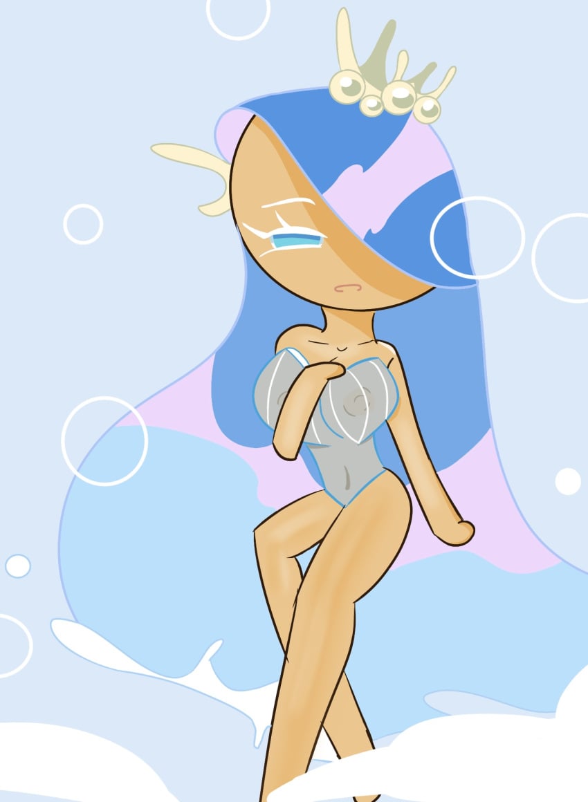 cookie_run cookie_run_kingdom female food_creature sea_fairy_cookie simple_background solo_female transparent_clothing