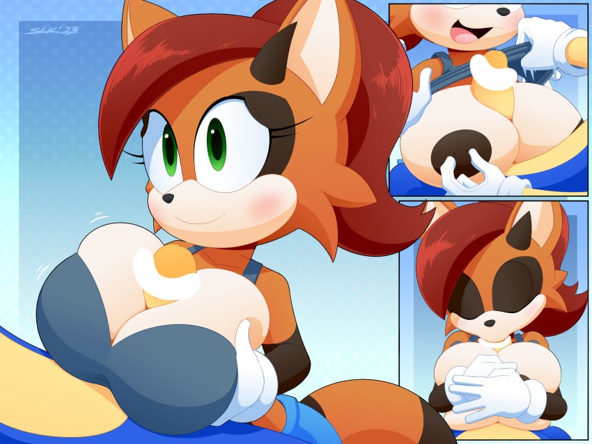 breasts clothed_sex huge_breasts oc original_character paizuri paizuri_under_clothes partial_male penis semi_clothed slickehedge smile sonic_(series) sonic_oc sonic_the_hedgehog sonic_the_hedgehog_(series) sucking