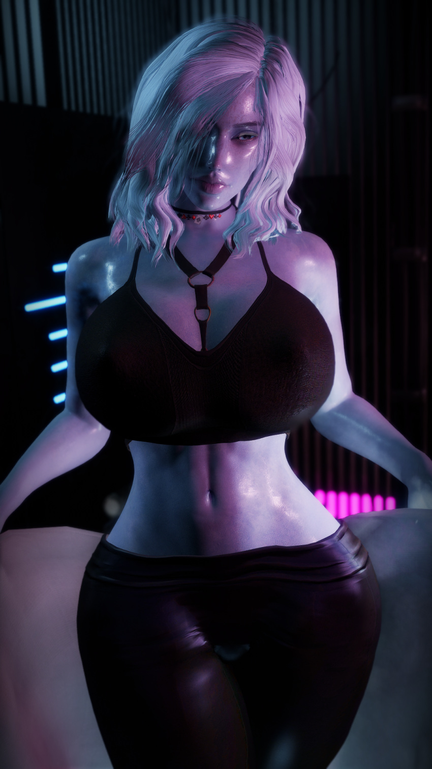 3d abs alternate_breast_size athletic athletic_female belly big_breasts black_legwear breasts curvaceous curvy gigantic_breasts hips hourglass_figure huge_breasts lace lace-trimmed_bra lace-trimmed_thighhighs lady_death leggings lips massive_breasts midriff navel queen_azara shiny_skin skyrim stockings sweat tagme thick_hips thick_lips thick_thighs thighs toned toned_belly toned_body toned_female toned_stomach wet wet_skin white_body white_hair white_skin wide_hips