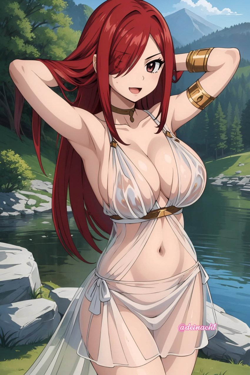 ai_generated breasts deinacht erza_scarlet fairy_tail female female_only nai_diffusion open_mouth solo stable_diffusion