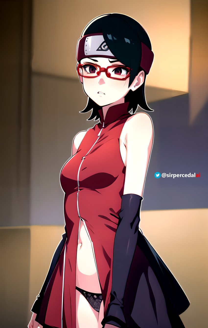 ai_generated boruto:_naruto_next_generations breast naruto panties sarada_uchiha sirpercedalai