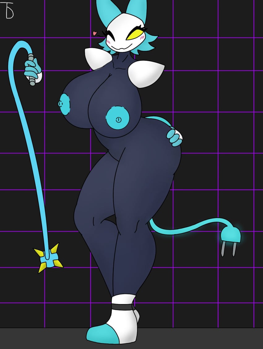 2d big_ass big_breasts breast_expansion color deltarune female female_only it_me_dark nude robot robot_girl tagme tasque_manager_(deltarune) uncensored uncensored_breasts undertale_(series)