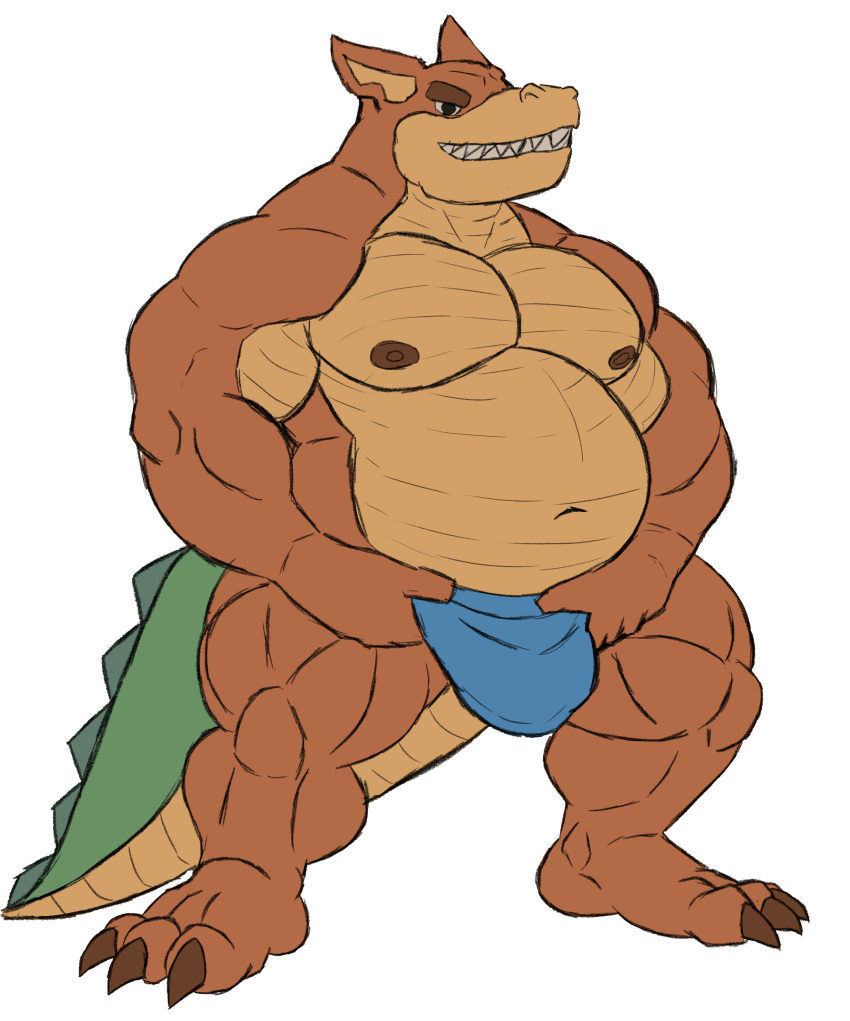 absurd_res activision alligator alligatorid amideo anthro barazoku belly biceps big_belly big_bulge big_muscles bulge bulge_grab canid canine canis clothed clothing crash_(series) crocodile crocodilian crocodylid digital_media_(artwork) dingo dingodile flexing hand_on_stomach hi_res holding_belly hybrid looking_at_viewer male male_only mammal mature_male moobs musclegut muscular muscular_anthro muscular_male nipples obese obese_anthro obese_male open_mouth overweight overweight_anthro overweight_male paws pecs pouring reptile scalie simple_background slightly_chubby solo tail teeth tongue underwear