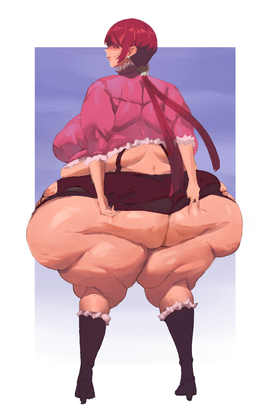 1girls bamboo_ale big_ass big_butt bottomless_female chubby_female clothed fat_ass female huge_ass huge_butt king_of_fighters large_ass large_butt red_hair shermie_(kof) tagme