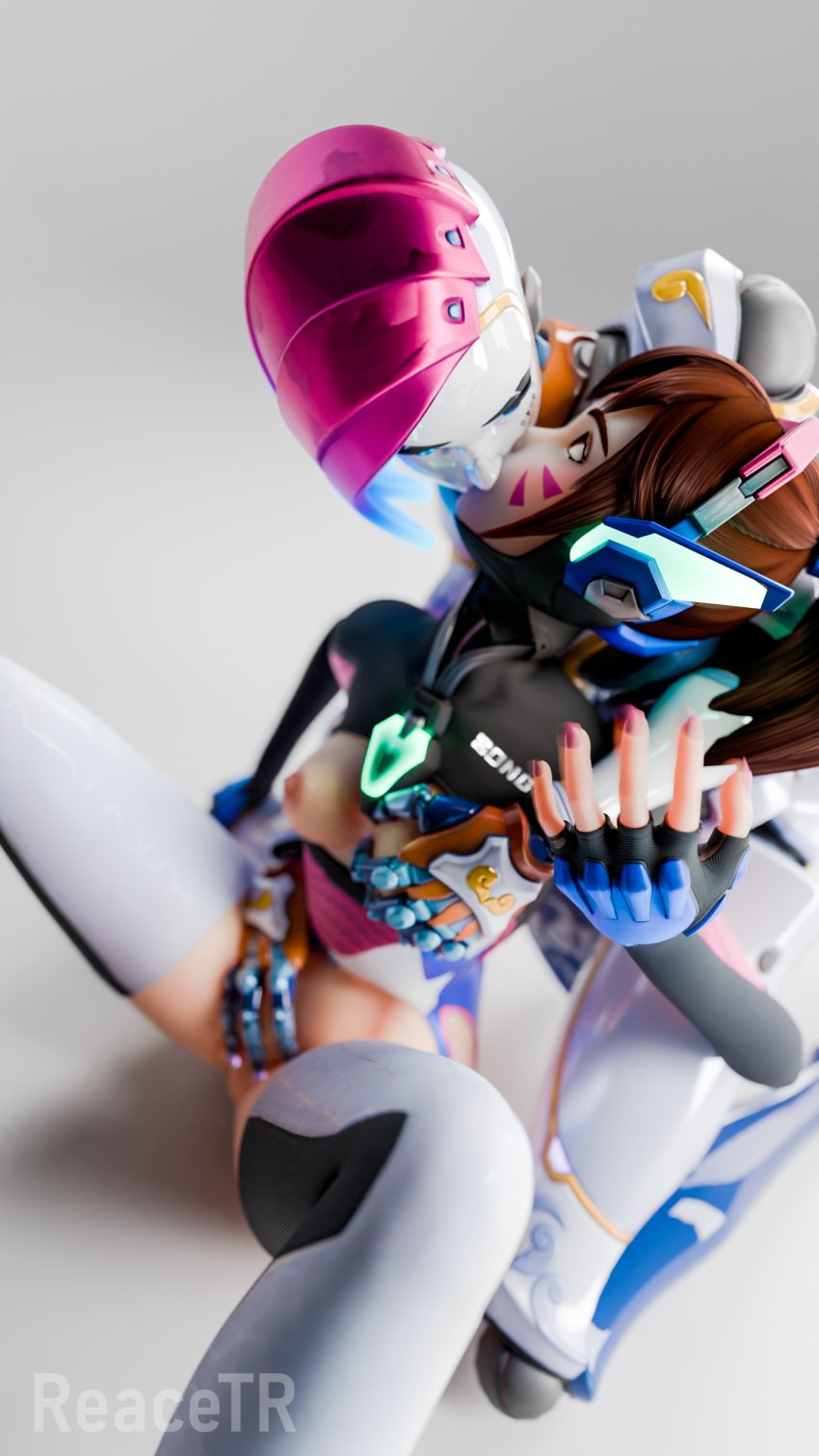 2girls 3d blizzard_entertainment d.va dominant_female female female_only femdom forced_kiss from_behind grabbing grabbing_breasts grabbing_from_behind hana_song high_resolution highres kissing looking_shocked marioneta_sombra masturbating_other masturbation multiple_girls olivia_colomar overwatch overwatch_2 reace_tr self_upload sitting sombra submissive_female yuri