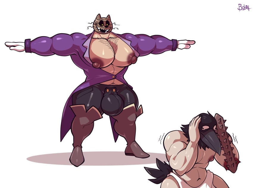 2males bara bobthetanuki buff crow_mauler extrasizedbob fear_and_hunger fear_and_hunger:_termina giant_cock male_only no_visible_genitalia pocketcat_(fear_and_hunger) scared_expression t_pose tits_out
gay