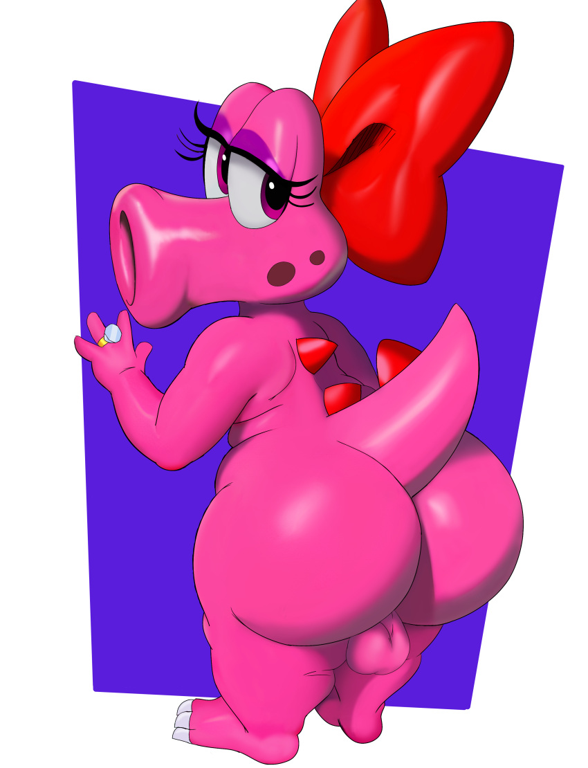 1futa absurd_res anthro ass back balls big_ass big_butt big_thighs birdo bow bubble_ass bubble_butt butt capikeeta clawed_toes claws dat_ass diamond_ring eyeshadow futa_only futanari genitals half-closed_eyes hi_res looking_at_viewer looking_back looking_back_at_viewer mario_(series) nintendo pink_body pink_eyes pink_skin purple_eyeshadow red_bow short_stack shortstack solo spikes tail thick thick_ass thick_butt thick_hips thick_thighs thighs wide_hips