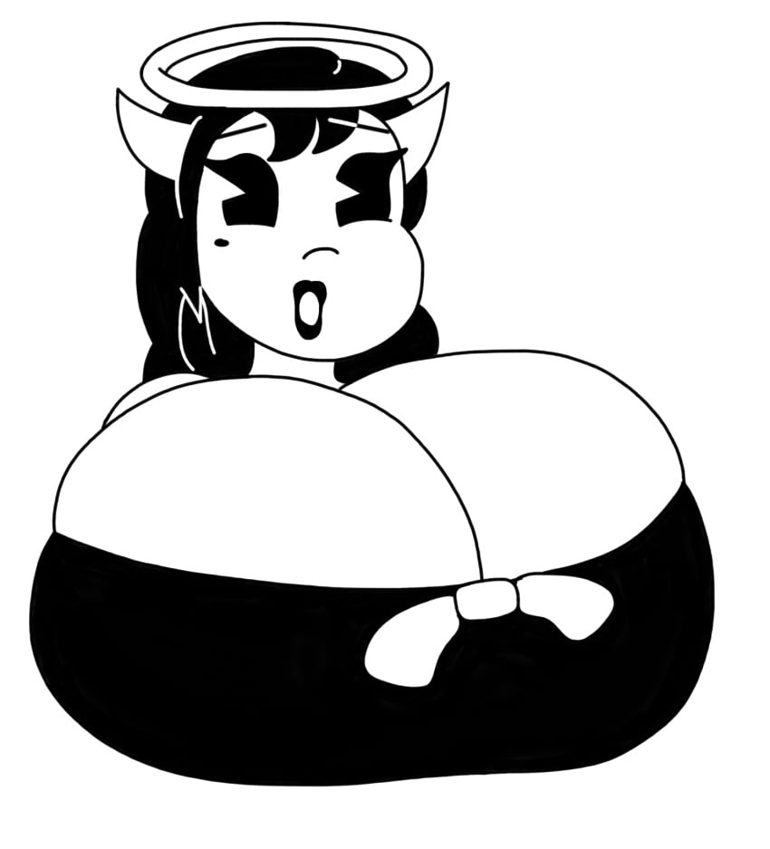 2023 alice_angel bendy_and_the_ink_machine big_breasts boob_window bumm213 clothed demon demon_girl female female_only halo huge_breasts