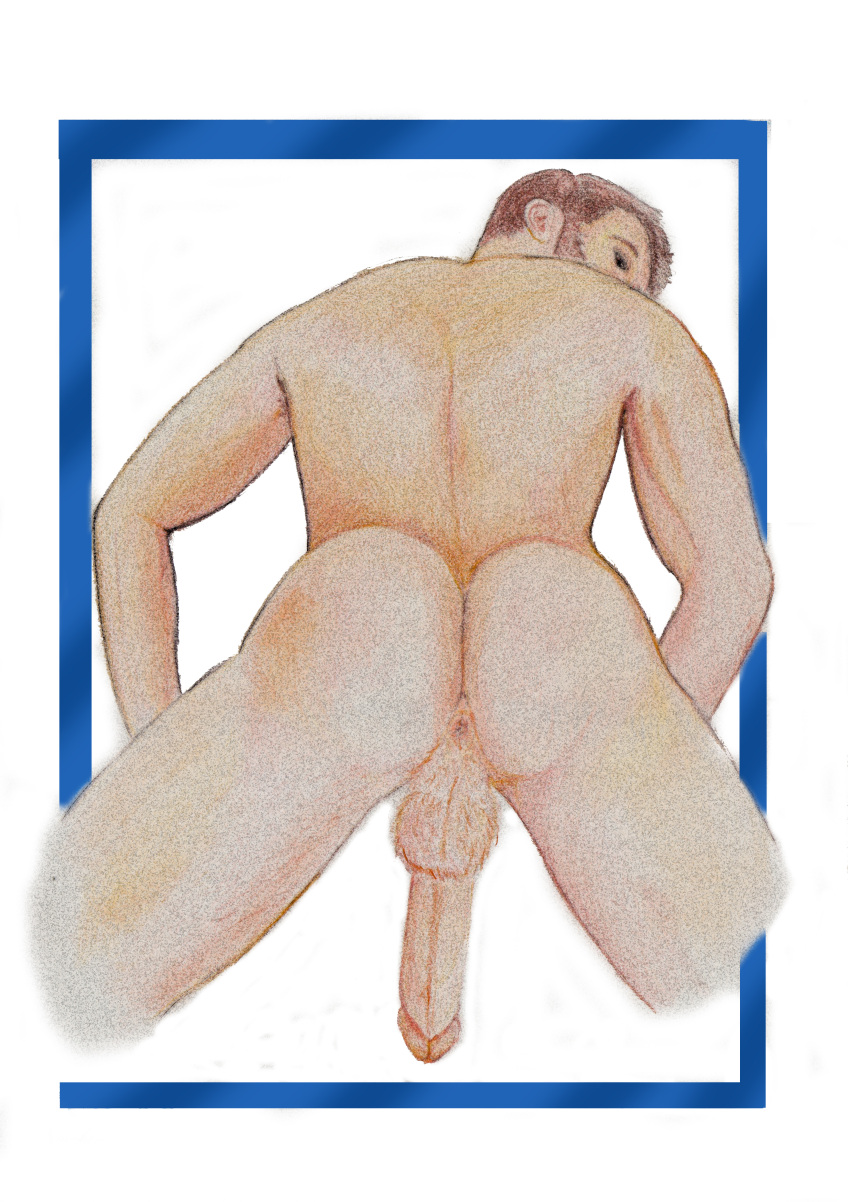 1boy ass backsack butt butt_crack butt_hole caucasian caucasian_male cock colby_keller dick gay gay_male gay_pornstar hand_drawn hard_on male male_only muscles onlyfans_model pencil pencil_(artwork) pencil_sketch penis porn_star real_person sketches_by_adab solo solo_male spread_legs