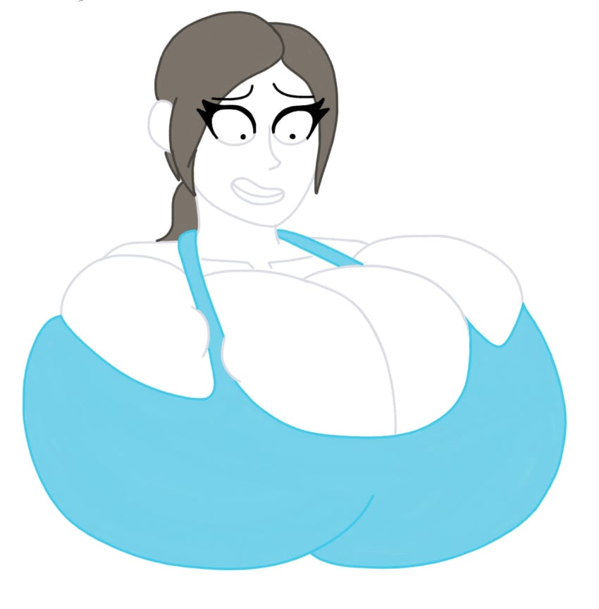 2023 big_breasts boob_window breasts_bigger_than_head bumm213 clothed female female_only huge_breasts nintendo wii_fit wii_fit_trainer