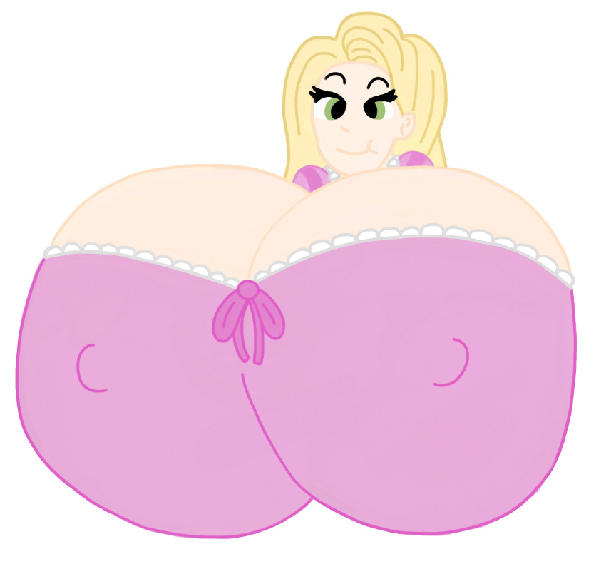 2023 big_breasts boob_window breasts_bigger_than_head bumm213 clothed disney disney_princess dress female female_only huge_breasts hyper_breasts nipples_visible_through_clothing no_bra rapunzel tangled