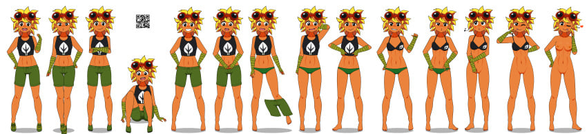 2d black_shirt blonde_female blonde_hair blonde_hair_female goggles goggles_on_forehead goggles_on_head humanized kisekae peargor plants_vs_zombies plants_vs_zombies:_heroes qr_code solar_flare_(peargor) solar_flare_(pvz) spnati sprite_sheet strip_poker_night_at_the_inventory stripping sunflower tanned tanned_body tanned_female tanned_girl tanned_skin tomboy tomboy_sunflower transparent_background undressing