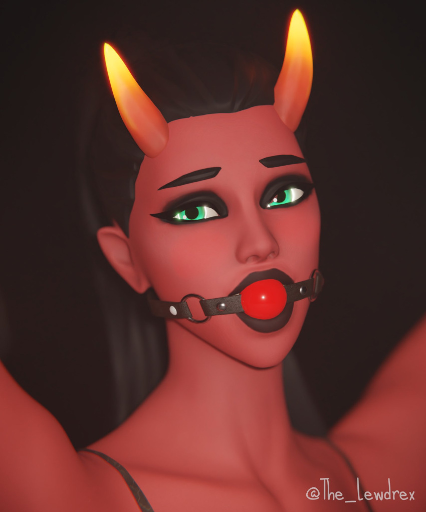 1girls 3d alternate_version_available arms_up black_hair blender bondage bsdm clothed clothing demon demon_girl demon_horns demon_tail demon_wings detailed_background epic_games face_closeup face_focus female female_focus female_only fortnite fortnite:_battle_royale green_eyes highres horns lewdrex long_hair malice_(fortnite) on_floor on_knees partially_clothed presenting red_body red_skin solo solo_focus tied_arms tied_hands topwear watermark wings