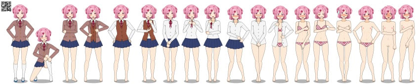 1girls breasts completely_nude completely_nude_female doki_doki_literature_club female female_only full_body kisekae looking_at_viewer naked naked_female natsuki_(doki_doki_literature_club) nude nude_female qr_code solo solo_female spnati sprite_sheet strip_poker_night_at_the_inventory stripping transparent_background undressed