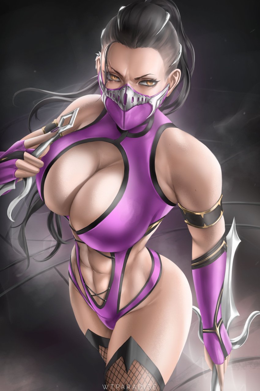 1girls 2d abs arm_strap assassin athletic athletic_female big_breasts big_thighs black_arm_strap black_hair breasts cleavage dual_wielding edenian elbow_gloves female female_only fingerless_elbow_gloves fingerless_gloves fit_female from_above highres hourglass_figure huge_breasts kunoichi large_breasts leotard light-skinned_female long_hair mask masked masked_female mature_female mileena mileena_(mk9) mileena_(new_era) mortal_kombat mortal_kombat_(2011) mortal_kombat_1_(2023) muscular muscular_female ninja no_sex non-nude orange_eyes ponytail purple_clothing purple_elbow_gloves purple_fingernails purple_mask purple_nails purple_thong_leotard sai_(weapon) slim_waist slit_pupils solo solo_female tarkatan thick_thighs thighhighs thighs thong_leotard toned toned_body toned_female toned_stomach villainess we1cometoparadiseart weapon welcometoparadise wide_hips wtparadise yellow_eyes