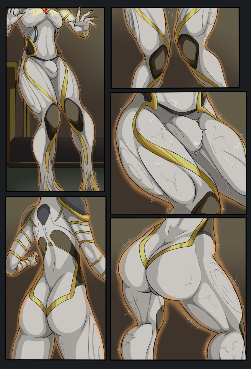 1futa 2023 ass_expansion balls breasts bulge clothed clothing comic featureless_breasts full-package_futanari fully_clothed futa_only futanari futanari_transformation grey_body humanoid mag_(warframe) muscle_growth penis penis_expansion penis_growth prime_warframe solo species_transformation standing tacticoolmofo transformation transformation_sequence veins warframe