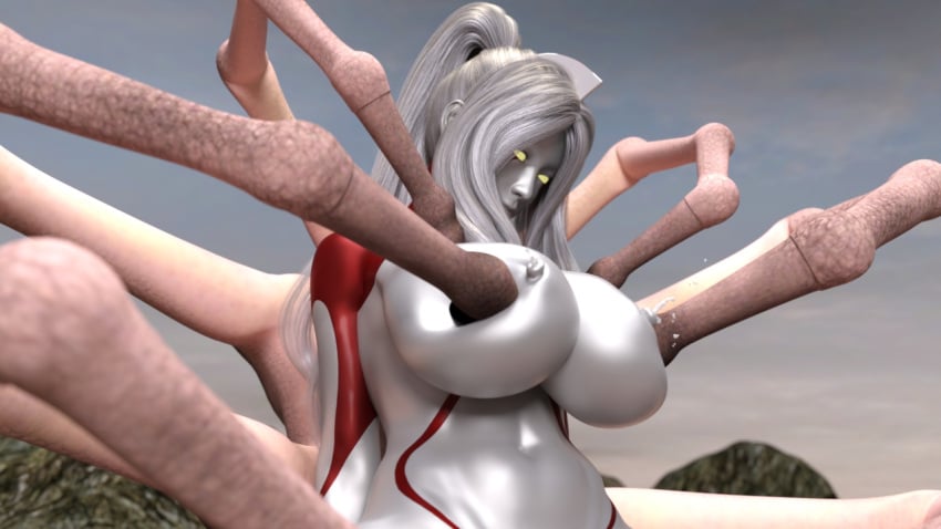 3d 3d_model breast_punch giantess large_breasts outside outside_sex spider_legs thick_thighs ultraman_(franchise) ultrawoman wide_hips yoidore