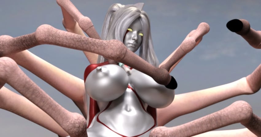 3d 3d_model giantess large_breasts outside outside_sex spider_legs thick_thighs ultraman_(franchise) ultrawoman wide_hips yoidore