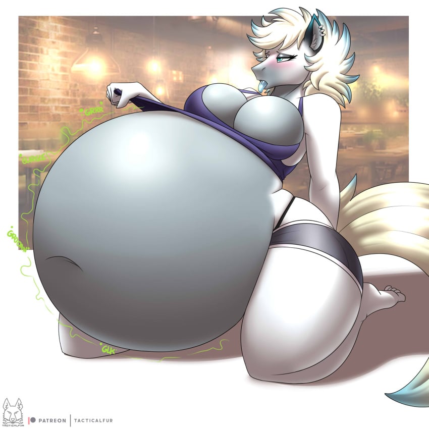 2d ass belly_noises belly_sounds breasts cheeks furry hyper large_belly round_belly stomach_noises stuffed_belly stuffing tacticalfur