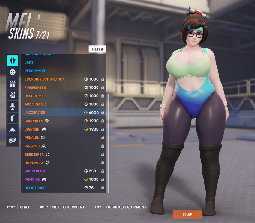 1girls 3d 3d_model blender breasts chubby eyewear female female_only fugtrup gameplay_mechanics glasses huge_breasts mei_(overwatch) overwatch solo voluptuous workout_clothes workout_clothing workout_outfit