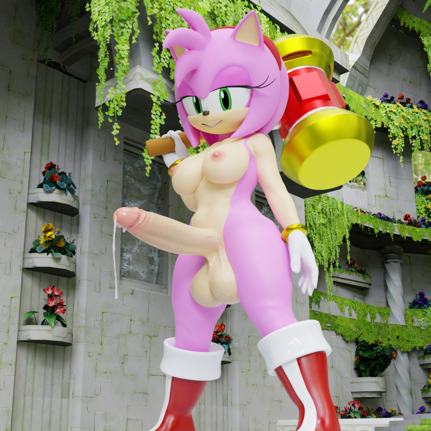 1:1 1futa 2023 3d 3d_(artwork) amy_rose anthro areola balls big_breasts big_penis bodily_fluids boots breasts cum cum_drip digital_media_(artwork) erect_penis erection eulipotyphlan eyelashes fingers footwear fur furry futa_only futanari genital_fluids genitals gloves green_eyes gynomorph hairband half-closed_eyes hammer hedgehog hi_res holding_object humanoid_genitalia humanoid_penis intersex looking_at_viewer mammal nipples nude nude_futanari penis pink_body pink_fur pink_hair sega short_hair smile smiling smiling_at_viewer smug smug_face solo sonic_(series) sonic_the_hedgehog_(series) standing testicles twintails3d two_tone_body two_tone_face white_gloves