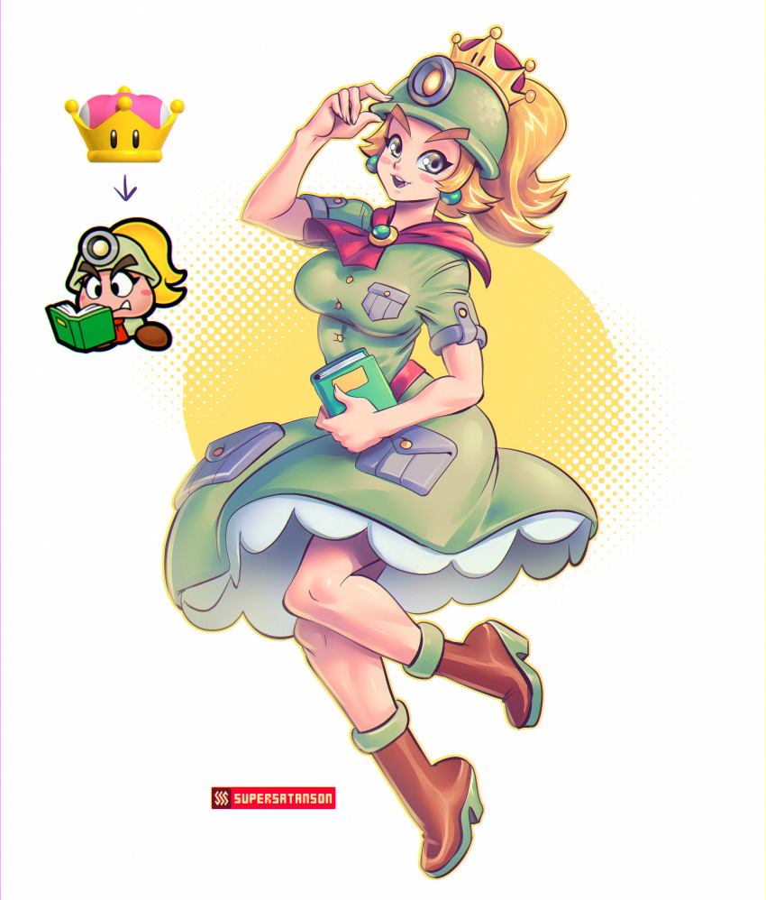 clothed dress female female_only goombella goombette mario_(series) new_super_mario_bros._u_deluxe nintendo paper_mario paper_mario:_the_thousand-year_door super_crown supersatanson