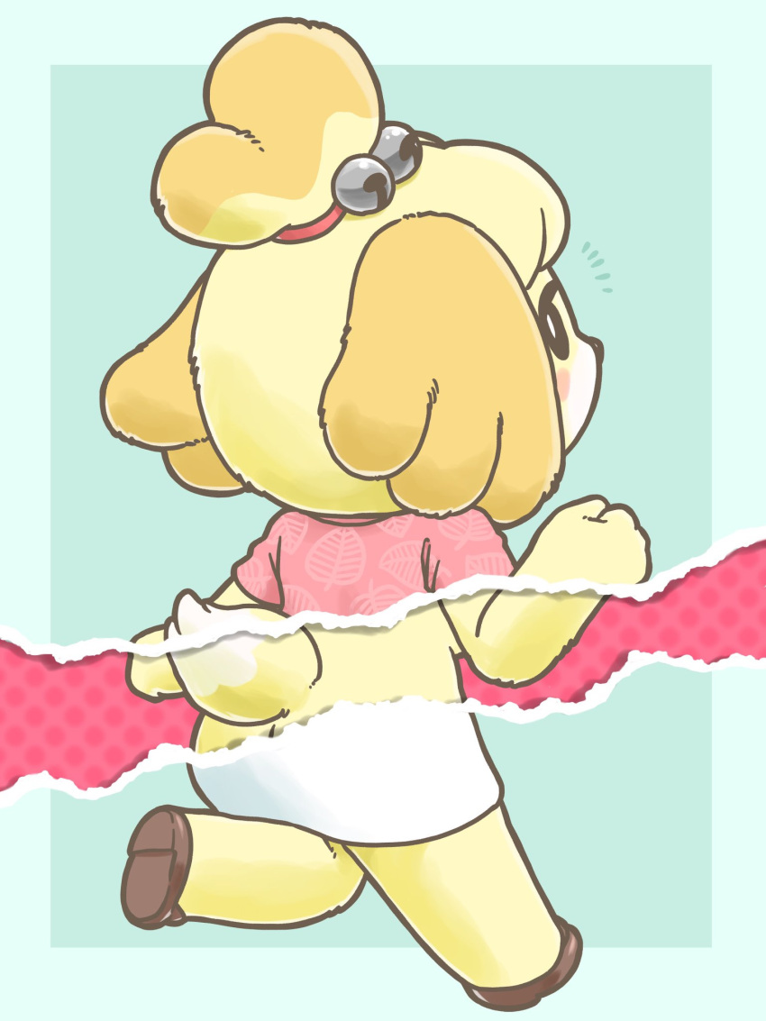 animal_crossing ass breasts isabelle_(animal_crossing) rakugaken