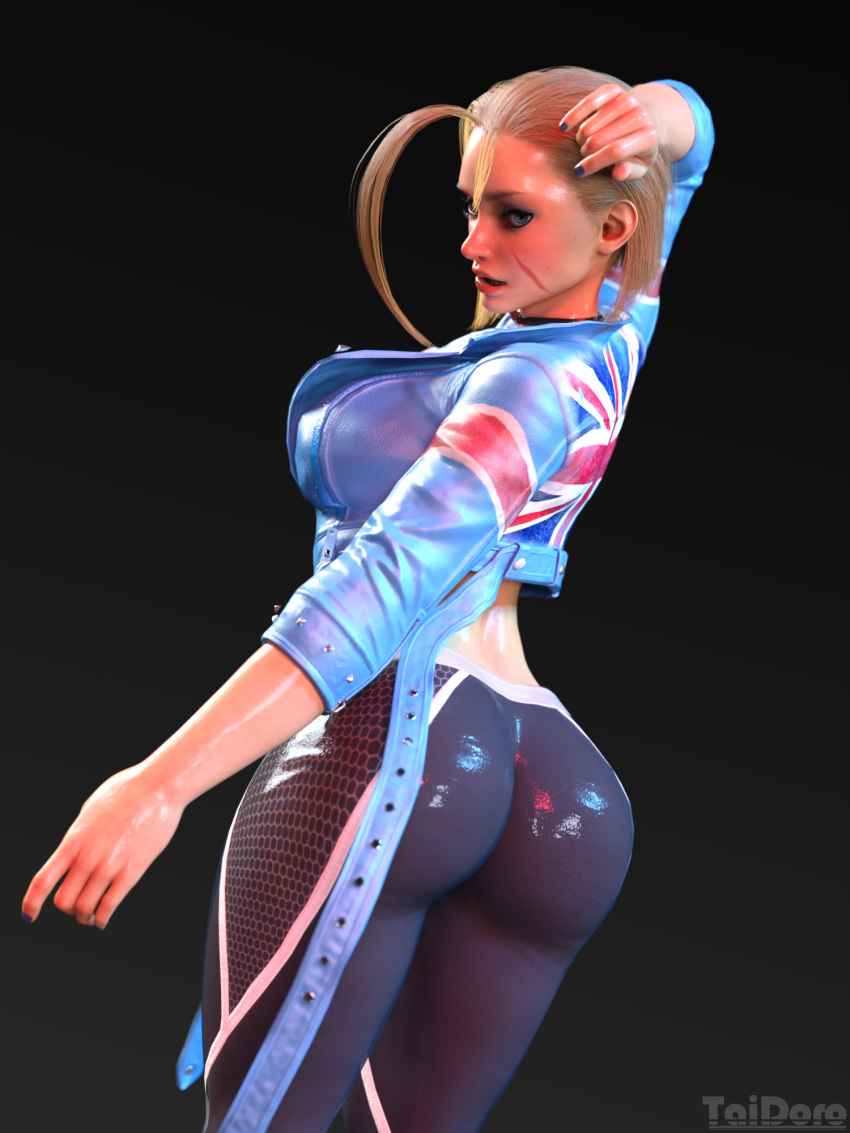 3d 3d_(artwork) 3dart 3dx blonde_hair cammy_white pinup street_fighter street_fighter_6 taidoro