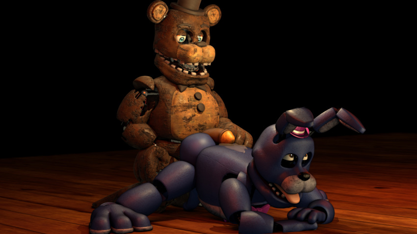 ass ass_grab big_dick big_dick_energy big_penis bonnie_(fnaf) dick five_nights_at_freddy's five_nights_at_freddy's_2 fnaf gay jack-o_pose original_character penis precum precum_drip precum_on_back richardbunbon withered_freddy