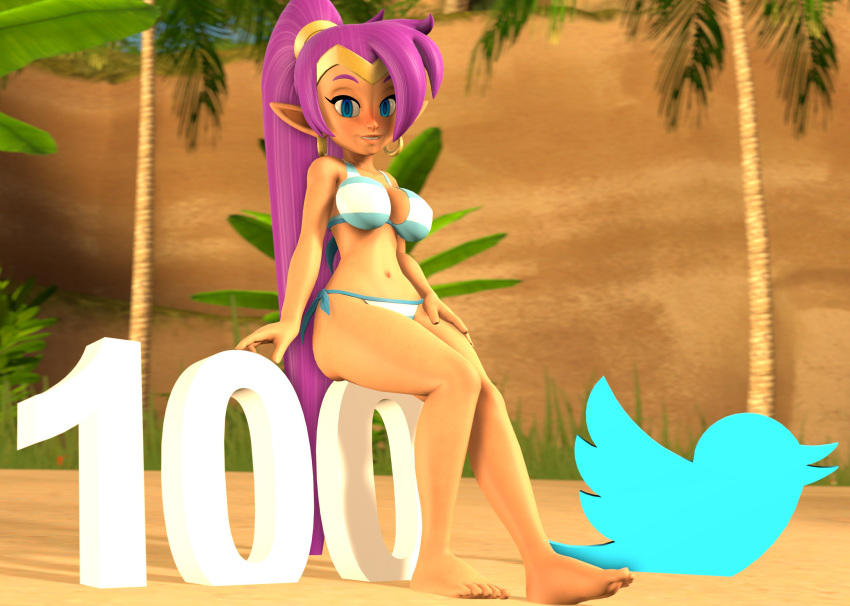 1girls 3d female female_only legoguy9875 looking_at_viewer shantae shantae_(character) solo tagme twitter