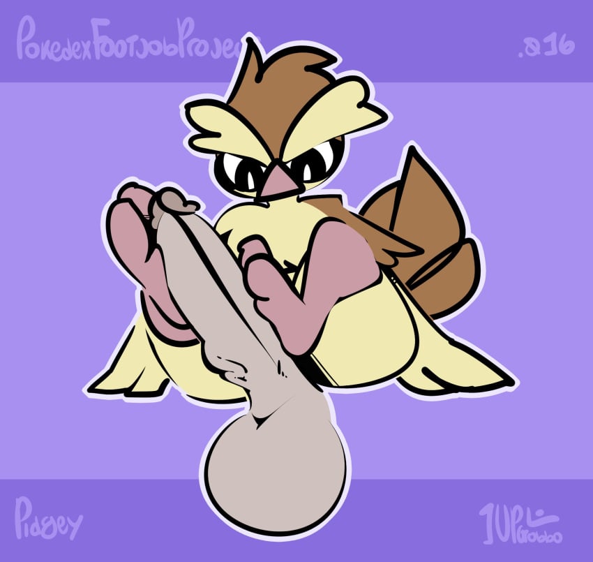 1-upclock 2023 2_toes ambiguous_gender anthro balls beak big_balls big_penis disembodied_penis duo english_text erection feathers feet feet_on_penis foot_fetish foot_play footjob generation_1_pokemon genitals grey_balls grey_penis hi_res humanoid_genitalia humanoid_penis looking_at_genitalia looking_at_penis male male/ambiguous multicolored_body multicolored_feathers nintendo number paws penis pidgey pokemon pokemon_(species) purple_background sex simple_background sitting soles tan_body tan_feathers text toes two-footed_footjob two_tone_body two_tone_feathers vein veiny_penis watermark