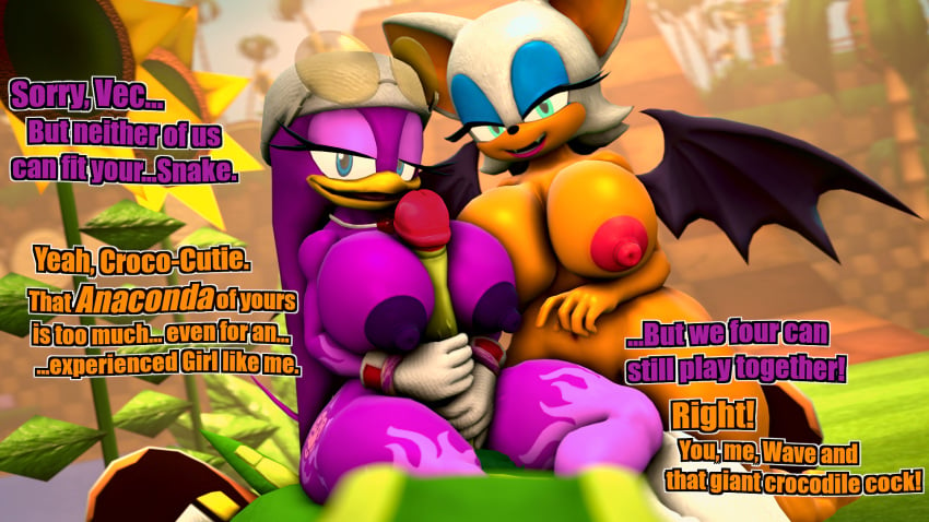 3d 3d_model big_penis dialogue huge_cock hugging_penis mobian mobian_(species) mobian_bat rouge_the_bat sarahdellen sega sfm sonic_(series) sonic_adventure_2 sonic_the_hedgehog_(series) source_filmmaker threesome vector_the_crocodile wave_the_swallow