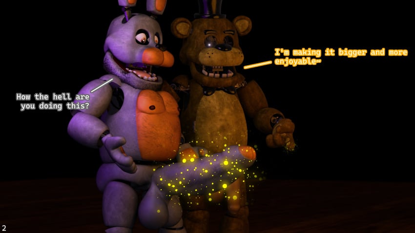 bonnie_(fnaf) dick felhesznelenev five_nights_at_freddy's fnaf gay golden_freddy_(fnaf) growth growth_(enlargement) growth_sequence huge_balls huge_cock huge_cock hyper hyper_cock hyper_penis magic original_character penis richardbunbon tease teasing