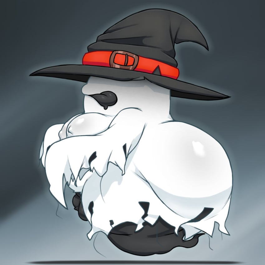 2023 ass axoarts balls bandai_namco bedsheet_ghost belly big_butt black_background black_body black_clothing black_hat black_headwear black_tail black_tongue bodily_fluids clothing digimon digimon_(species) digital_media_(artwork) floating genitals ghost ghost_tail grey_background hat headgear headwear hi_res huge_butt male moobs multicolored_body obese obese_male overweight overweight_male penis red_clothing red_hat red_headwear saliva saliva_string side_view simple_background small_penis solo soulmon spirit tail thick_thighs tongue tongue_out two_tone_body two_tone_hat white_background white_body