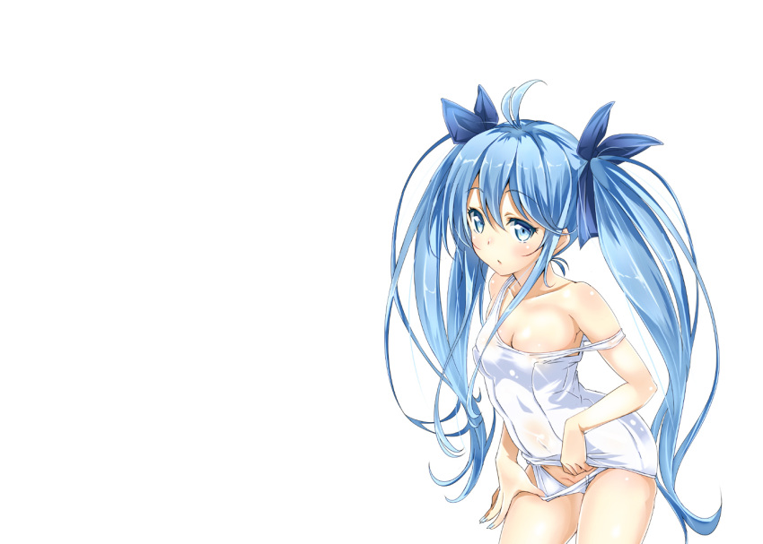 blue_eyes blue_hair denpa_onna_to_seishun_otoko long_hair photoshop ribbons rozen5 swimsuit tied_hair touwa_erio twintails white_background