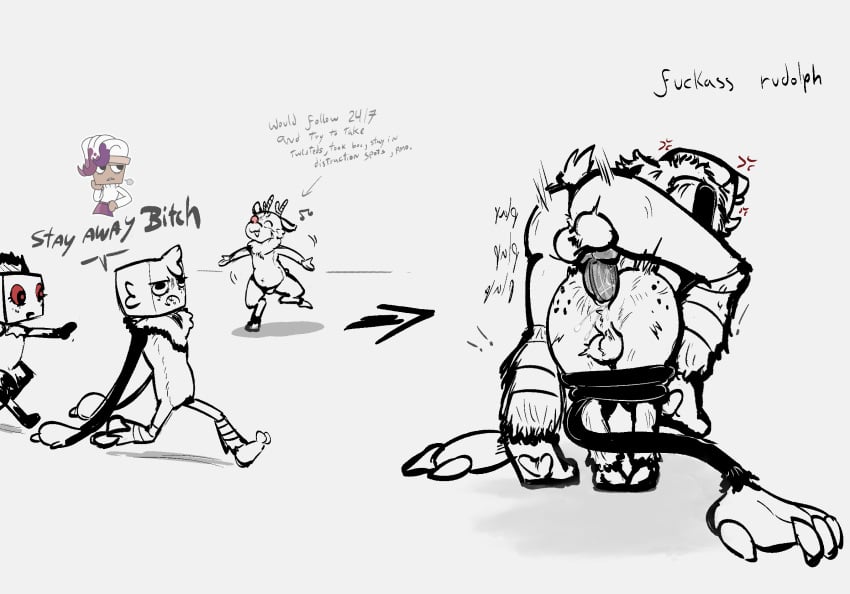 2boys anal angry annoyed ass balls ballsack dandy's_world denkrill furry gay gay_sex goob_(dandy's_world) hooves knot knotted_penis male_penetrating_male non-human paws penis penis_in_ass restrained_legs rough_sex rudie_(dandy's_world) sex_from_behind simple_background simple_shading twisted_tisha_(dandy's_world)