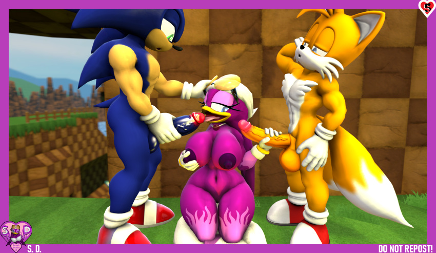 3d big_penis erect_penis hand_on_penis handjob imminent_oral naked naked_female nude nude_female sarahdellen sfm sonic_(series) sonic_the_hedgehog sonic_the_hedgehog_(series) source_filmmaker tails tails tails_the_fox threesome wave_the_swallow