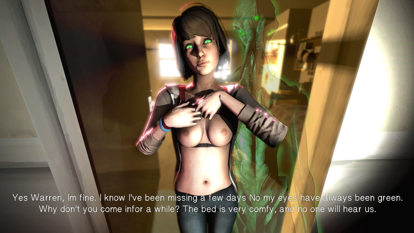 3d 3d_(artwork) brainwashed brainwashing breasts glowing_eyes juxtasuperposition life_is_strange looking_at_viewer max_caulfield mind_break mind_control possessed possession seducing small_breasts smile top_lift