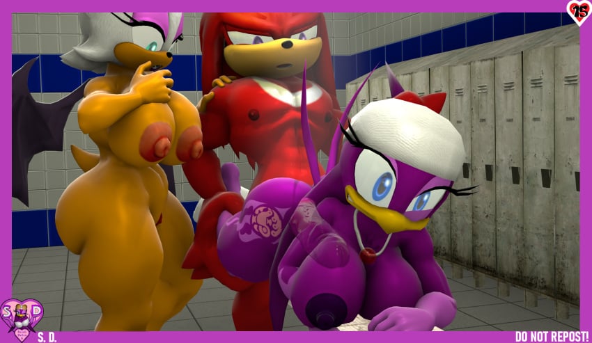 3d ambiguous_penetration big_penis huge_cock knuckles_the_echidna naked naked_female nude nude_female rouge_the_bat sarahdellen sega sfm sonic_(series) sonic_the_hedgehog_(series) source_filmmaker threesome wave_the_swallow x-ray