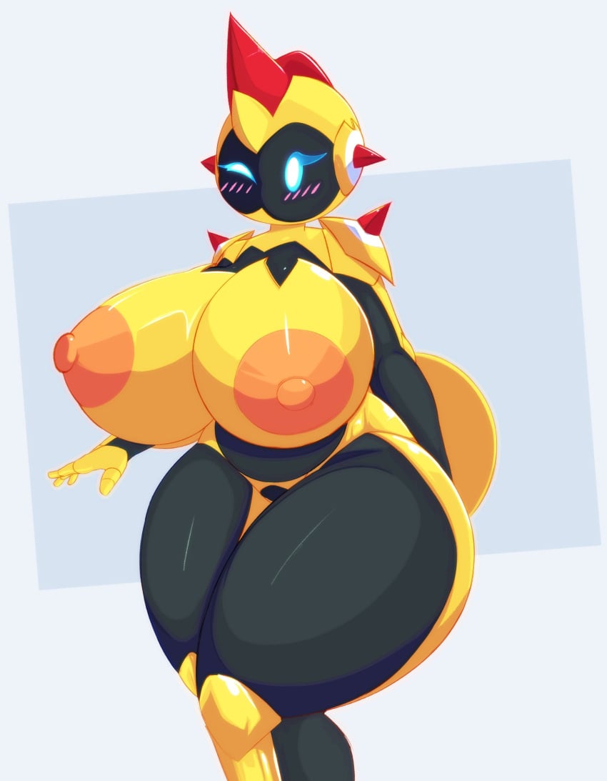 1girls anthro anthrofied areolae big_ass big_breasts blush busty falinks female female_only gardegu generation_8_pokemon huge_ass huge_breasts nintendo nipples nude pokémon_(species) pokemon pokemorph simple_background solo solo_female standing thick_thighs