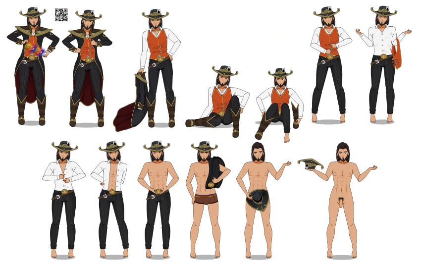 1male 2d beard black_hair completely_nude completely_nude_male dick full_body hat kisekae league_of_legends long_hair looking_at_viewer male male_only naked nude penis qr_code solo spnati sprite_sheet strip_poker_night_at_the_inventory stripping tobias_fate transparent_background undressing