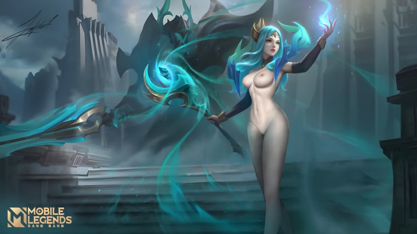 1girls female female_only heropans mobile_legends mobile_legends:_bang_bang naked nude nude_edit nude_female nude_filter solo vexana_(mobile_legends)