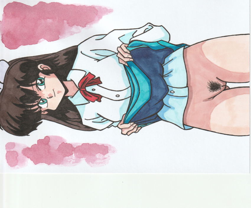 absurdres exif_rotation highres non-web_source pompon_tib pubic_hair pussy ranma_1/2 ukyo_kuonji upskirt