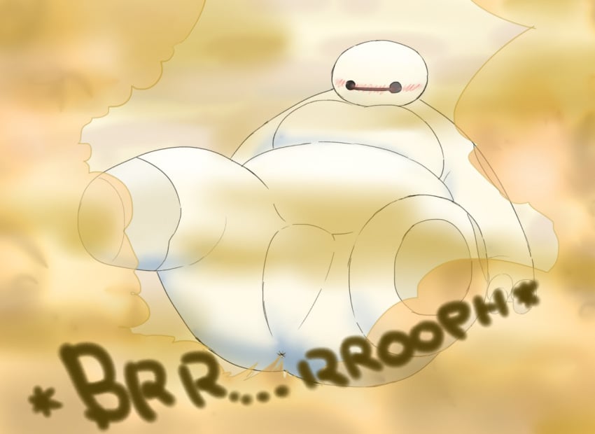 2014 anus ass baymax big_hero_6 blush bobtank disney embarrassed fart fart_cloud fart_fetish humanoid machine male marvel not_furry robot robot_humanoid solo sound_effects text white_body