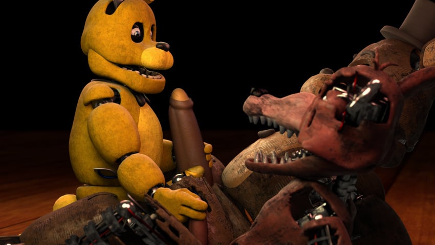 dick five_nights_at_freddy's five_nights_at_freddy's_2 fnaf foxy_(fnaf) freddy_(fnaf) gay huge_balls huge_cock ingame_model jerking jerking_off nassiesfm original_character penis richardbunbon small_penis tagme withered_foxy withered_freddy