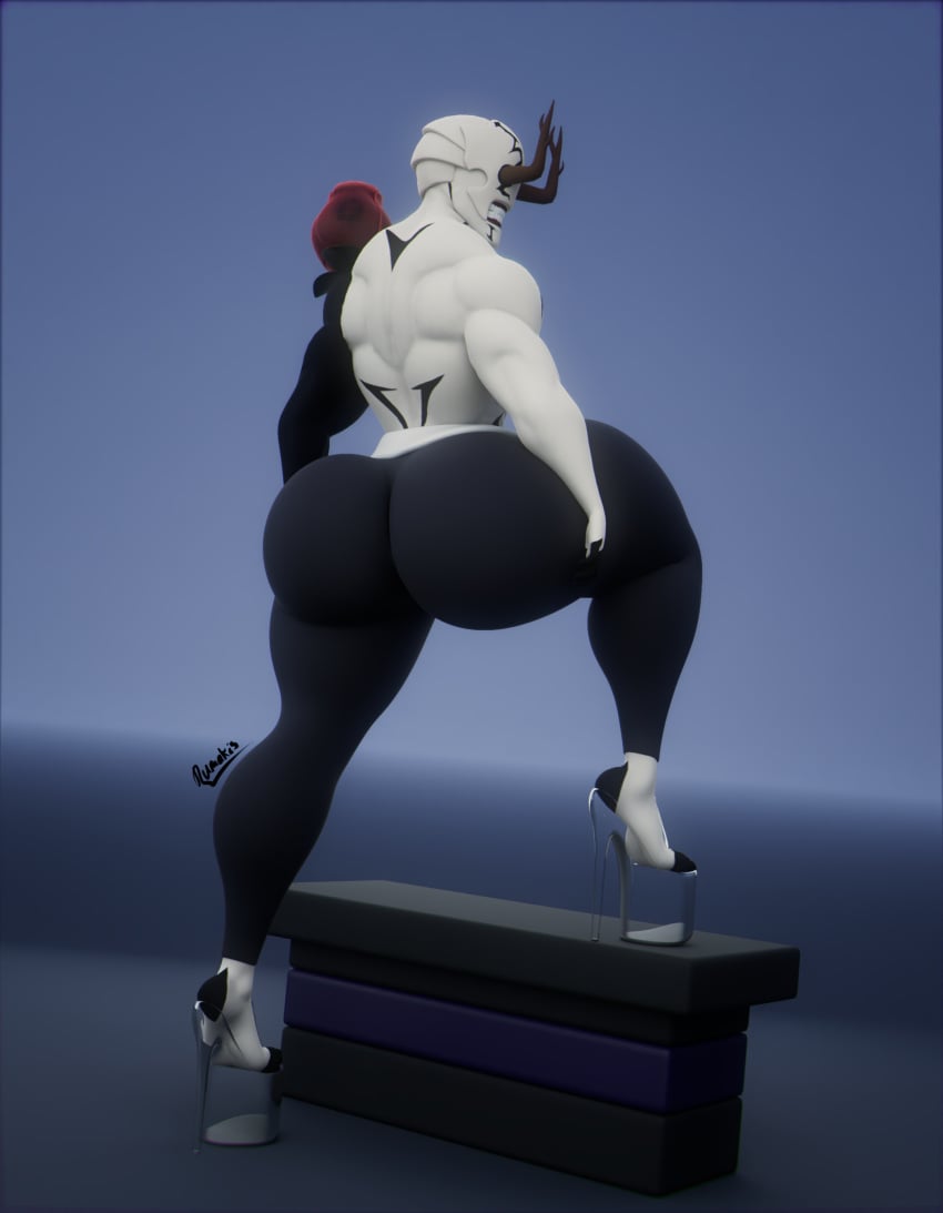 3d ass big_ass curse dat_ass demon dumptruck_ass fat_ass hanami_(jujutsu_kaisen) heels huge_ass jujutsu_kaisen large_ass leg_up looking_at_viewer looking_back muscular pants plant rumakis shoes thick_ass thick_thighs tight_pants wide_hips