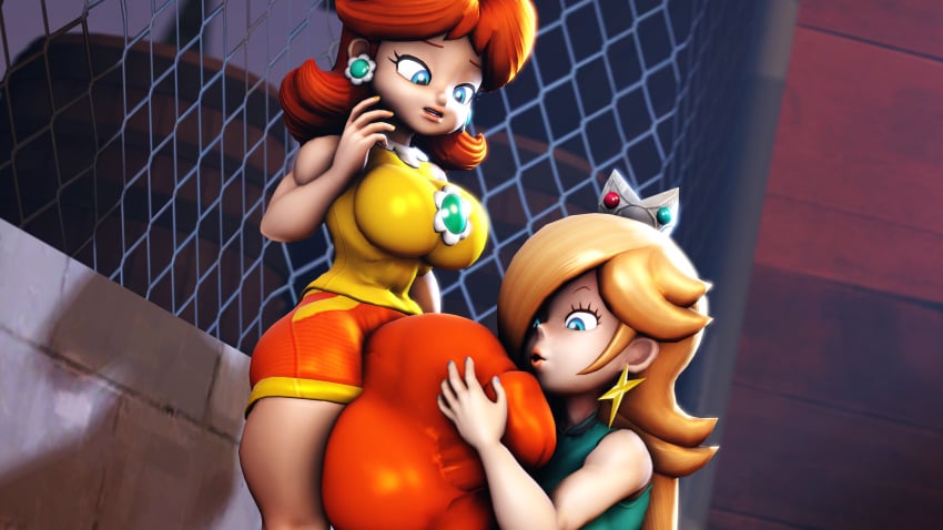 1futa 1girls 2023 3d 3d_(artwork) admiring biceps big_balls big_breasts big_penis blonde_hair blue_eyes blue_nails bulge bulge_in_pants bulge_through_clothing clothed clothing cock cock_worship crown curvy duo duo_focus earrings enormous_penis eyelashes female female_focus flower_earrings futa_on_female futanari ginger_hair hi_res high_resolution highres huge_breasts huge_cock huge_penis huge_testicles hyper_balls hyper_penis large_breasts light-skinned_female light_skin lips lipstick long_hair looking_at_viewer mario_(series) mario_tennis massive_bulge mizzyyy nail_polish nintendo penis_longer_than_knee photoshop princess_daisy princess_rosalina seductive self_upload sfm short_hair shorts source_filmmaker super_mario_bros. tank_top thick worship worshiping