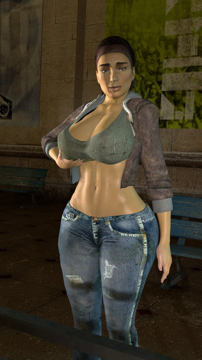 alyx_vance big_breasts cixf clothing half-life half-life_2 huge_breasts pose sfm thick_thighs valve valve_(company) wide_hips